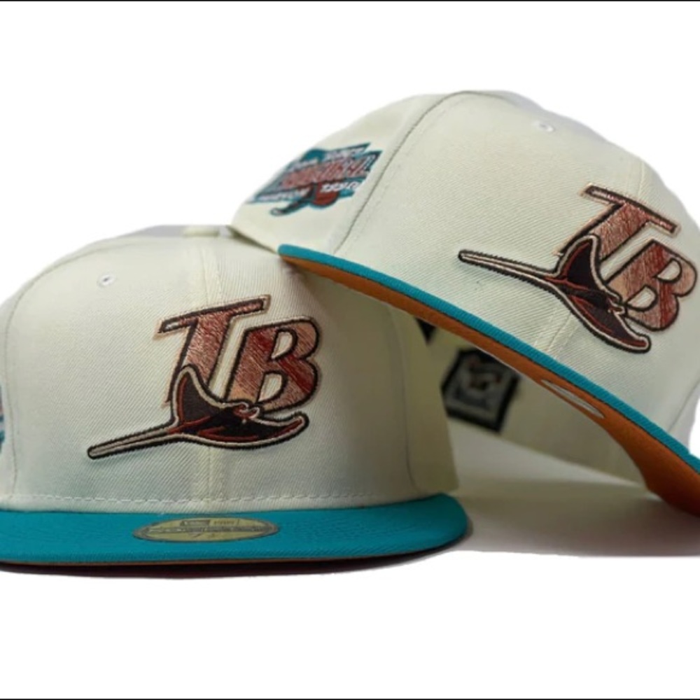 New Era Rays 1998 Inaugural Season Miami South Beach Fitted Hat Sz 7 IN HAND